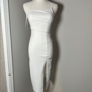 Hello Molly Elegant White Midi Dress